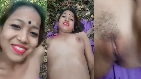गाँव की सुन्दर लड़की की चिकनी फूली हुई चुत के मजे लिये जंगल मे